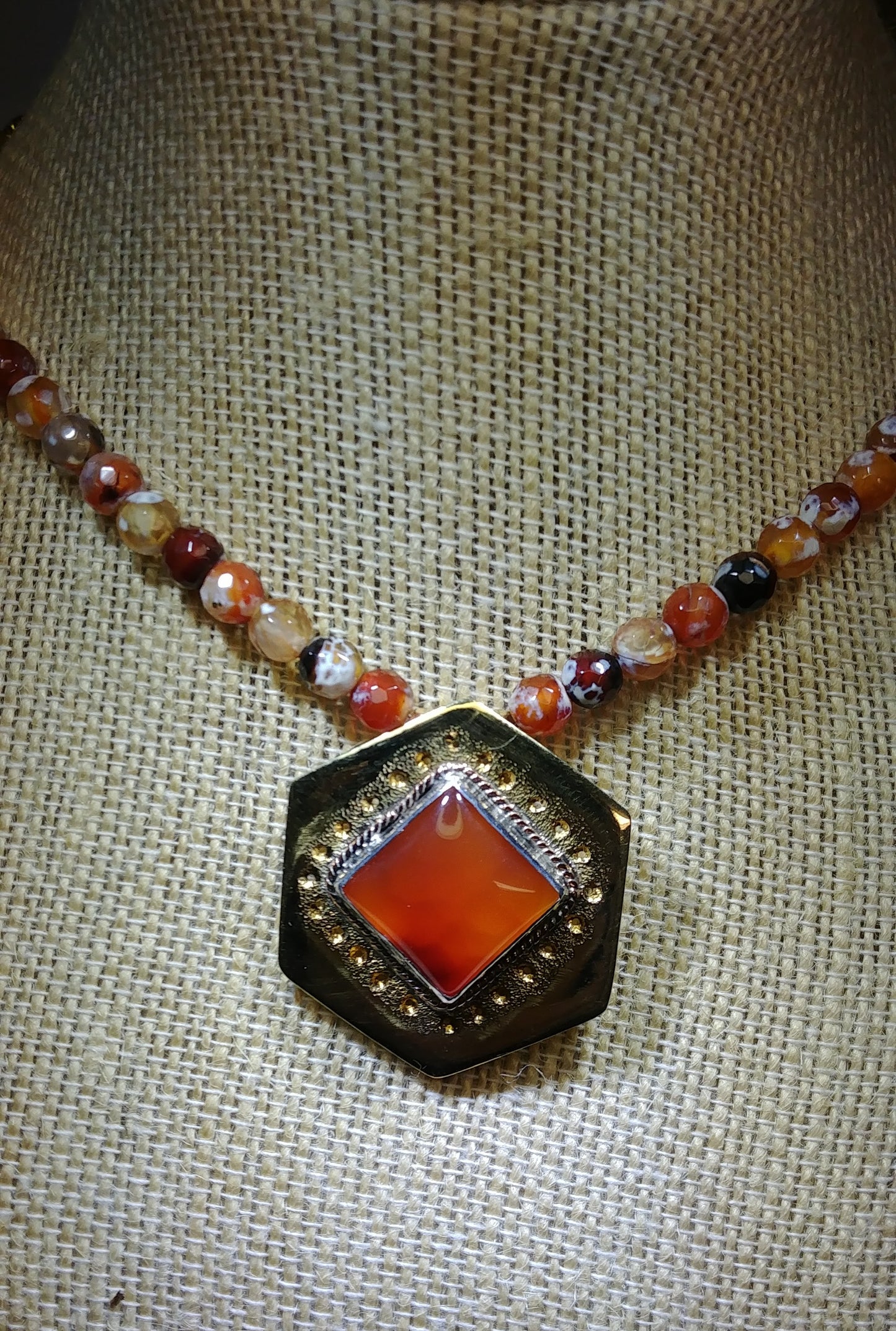 Faceted Agate Stone Necklace
