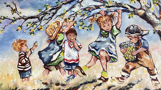 Stealin’ Nanna’s Plums (12 X 24)