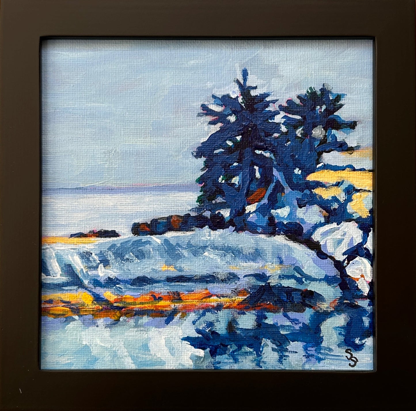 Winter’s Whisper At Black Rock Beach (6” x 6”)