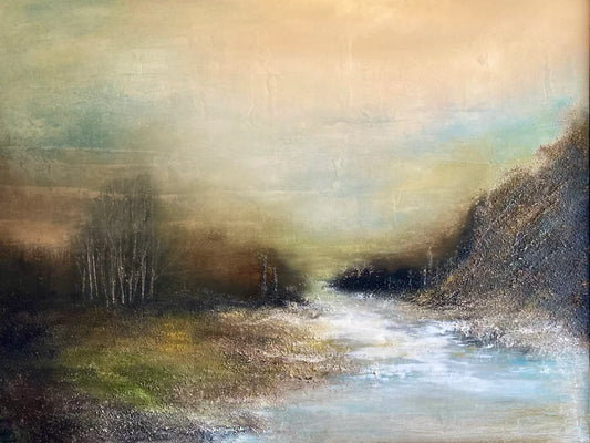 Before You Settled by Gillian Lazanik - original mixed media painting 40x30