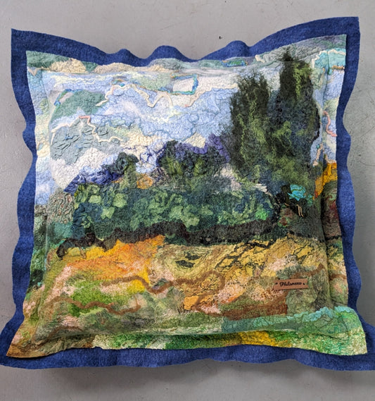 Wheat fields with Cypresses- Pillow