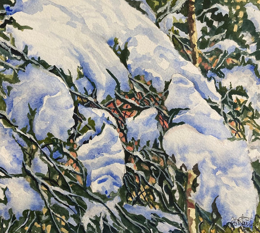 January Sleeping under the Snow (9" x 9")