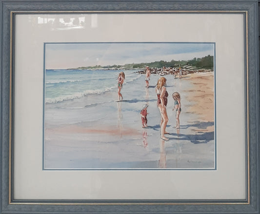 Social Distancing on Crystal Crescent Beach (16" x 20")