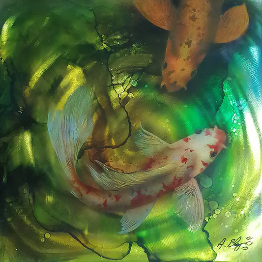 Two Koi (12" x 12")