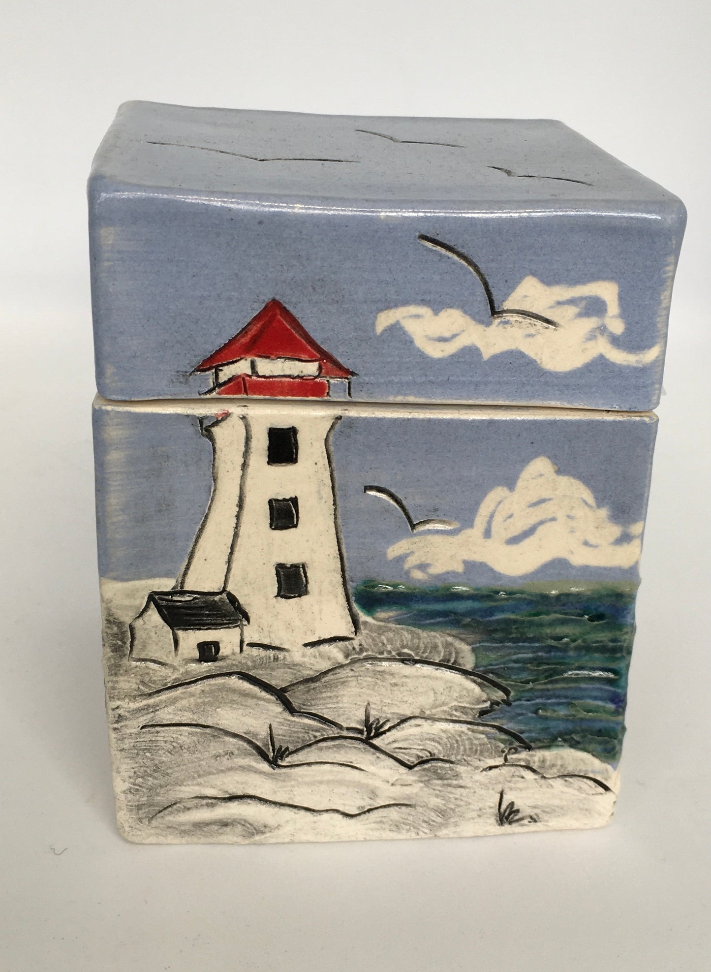 Nova Scotia Lighthouse Earthenware Box