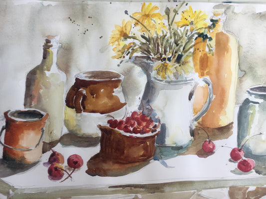 What A Crock of Cherries (28" x 22")