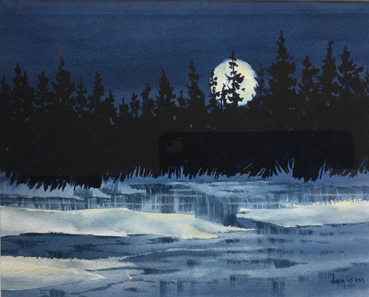 Moon Glow, Silver Shadows (11" x 14")