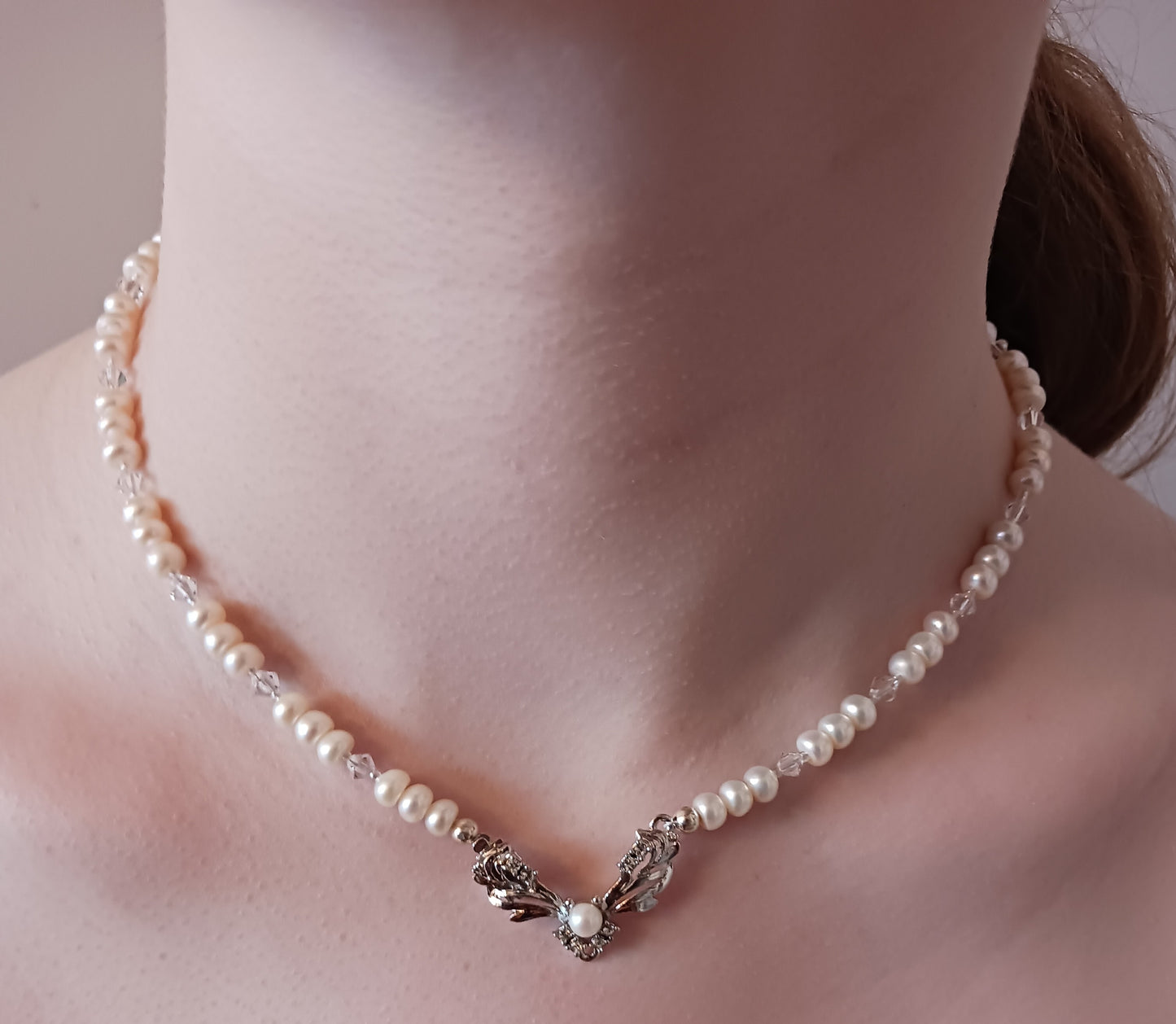 Freshwater Pearl and Swarovski Necklace