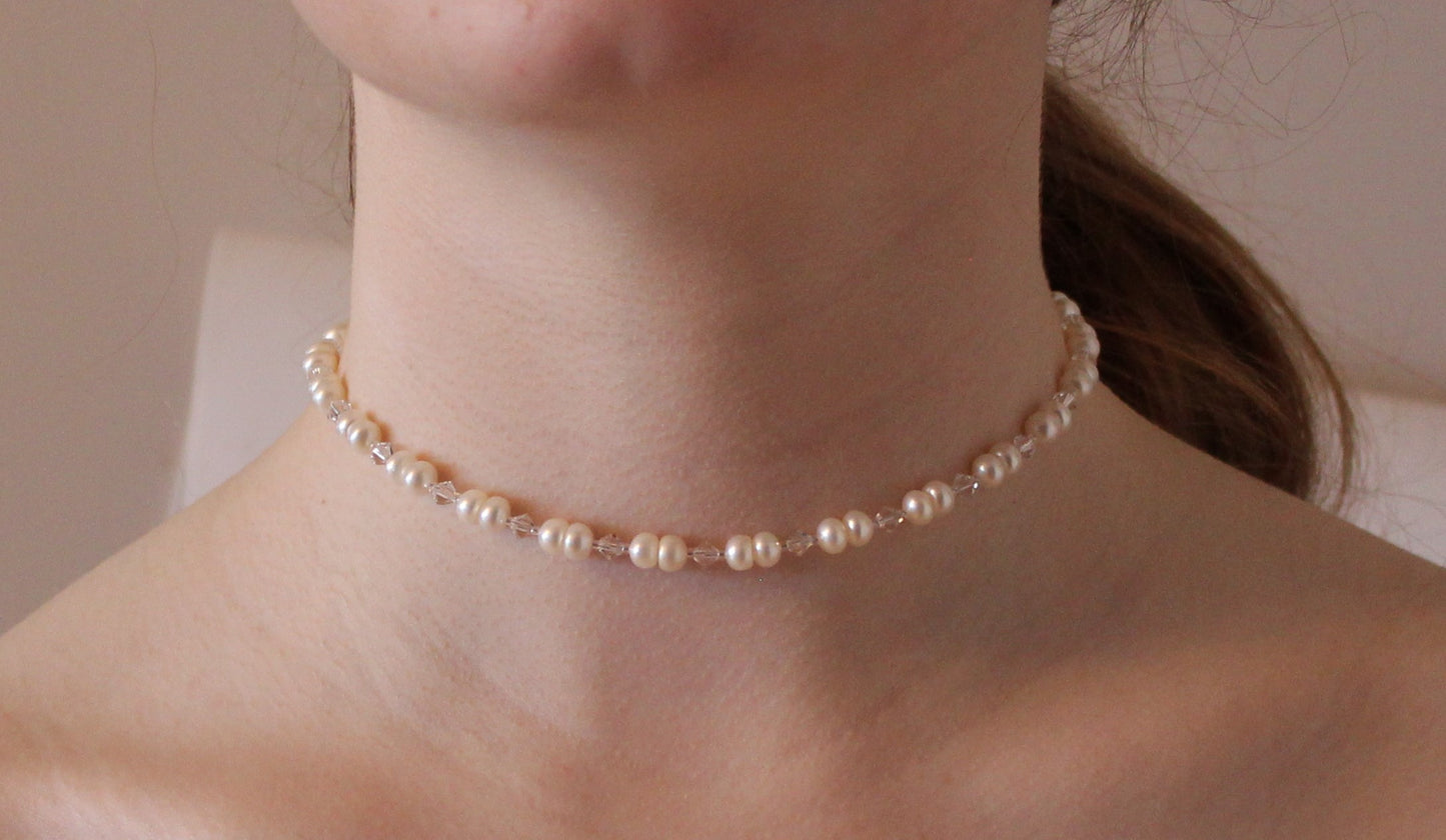 Pearl and Swarovski Crystal Choker