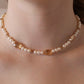 Pearl and Gold Swarovski Crystal Choker
