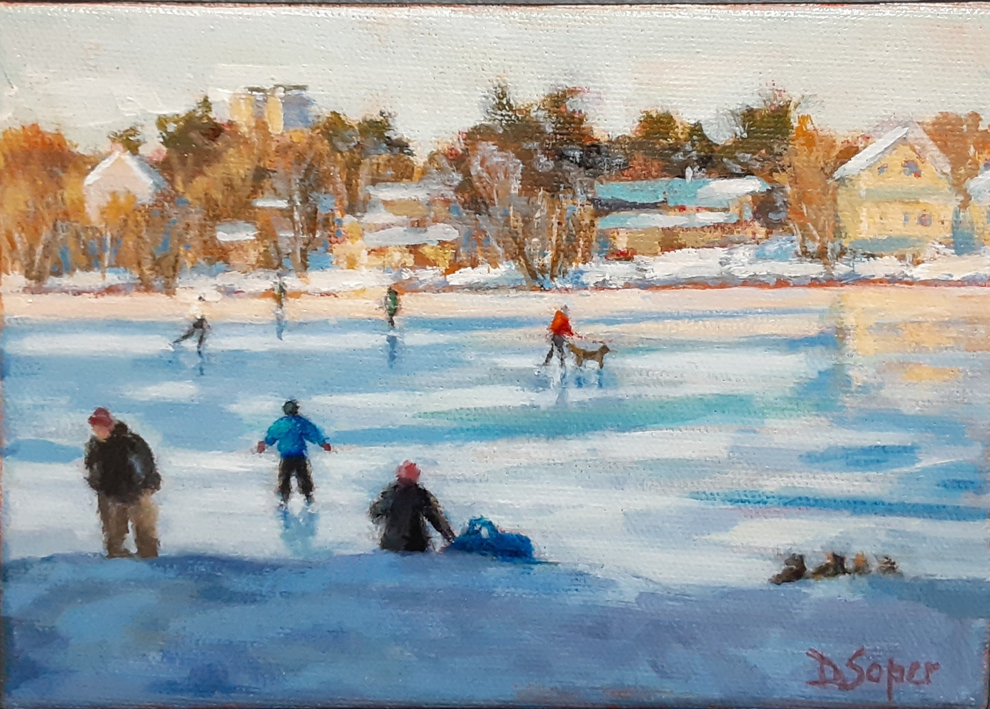Skating on Chocolate Lake (5" x 7")