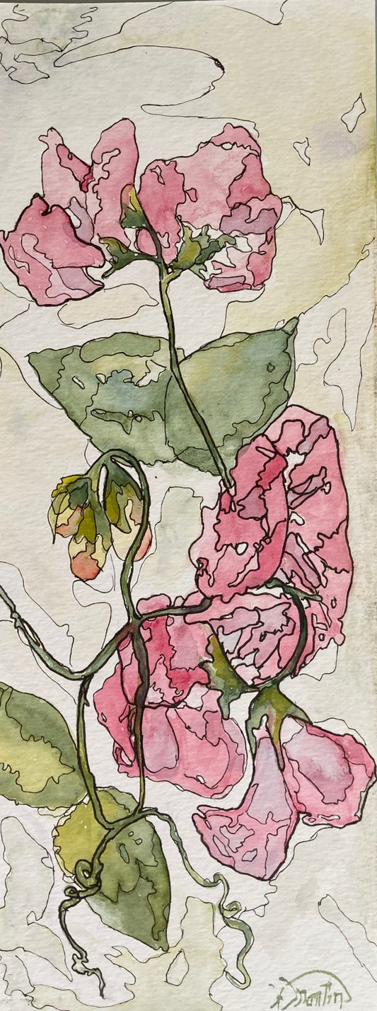 Sweet Peas I (3.5" x 9")