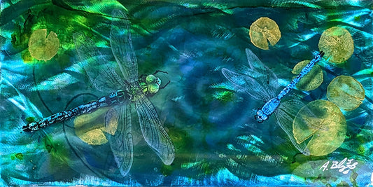 Dragonflies At The Pond (24" x 12")